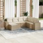 vidaXL Set sofás de jardín 7 piezas y cojines ratán sintético beige vidaXL Set sofás de jardín 7 piezas y cojines ratán sintético beige