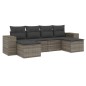 vidaXL Set de muebles de jardín 6 pzas y cojines ratán sintético gris vidaXL Set de muebles de jardín 6 pzas y cojines ratán sintético gris