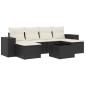 vidaXL Set de comedor de jardín 7 pzas y cojines ratán sintético negro vidaXL Set de comedor de jardín 7 pzas y cojines ratán sintético negro