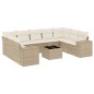 vidaXL Juego de sofás jardín con cojines beige 10 pzas ratán sintético vidaXL Juego de sofás jardín con cojines beige 10 pzas ratán sintético