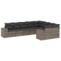 vidaXL Set de muebles de jardín 9 pzas y cojines ratán sintético gris
