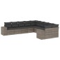 vidaXL Set de sofás de jardín 10 pzas con cojines ratán sintético gris vidaXL Set de sofás de jardín 10 pzas con cojines ratán sintético gris