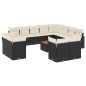 vidaXL Set de sofás de jardín y cojines 13 pzas ratán sintético negro vidaXL Set de sofás de jardín y cojines 13 pzas ratán sintético negro