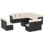 vidaXL Set de sofás de jardín 12 piezas cojines ratán sintético negro vidaXL Set de sofás de jardín 12 piezas cojines ratán sintético negro