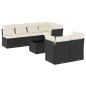 vidaXL Set de sofás de jardín 8 piezas y cojines ratán sintético negro vidaXL Set de sofás de jardín 8 piezas y cojines ratán sintético negro