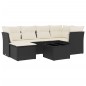 vidaXL Set de comedor de jardín 7 pzas y cojines ratán sintético negro vidaXL Set de comedor de jardín 7 pzas y cojines ratán sintético negro