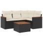 vidaXL Set de muebles de jardín 5 pzas y cojines ratán sintético negro vidaXL Set de muebles de jardín 5 pzas y cojines ratán sintético negro