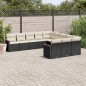 vidaXL Set de sofás de jardín 11 pzas y cojines ratán sintético negro vidaXL Set de sofás de jardín 11 pzas y cojines ratán sintético negro