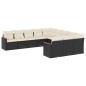 vidaXL Set de sofás de jardín 11 pzas y cojines ratán sintético negro vidaXL Set de sofás de jardín 11 pzas y cojines ratán sintético negro