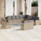 vidaXL Set sofás de jardín con cojines 13 pzas ratán sintético beige vidaXL Set sofás de jardín con cojines 13 pzas ratán sintético beige