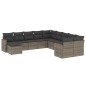vidaXL Set de sofás de jardín 11 pzas y cojines ratán sintético gris vidaXL Set de sofás de jardín 11 pzas y cojines ratán sintético gris