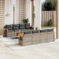 vidaXL Set de muebles de jardín 9 pzas y cojines ratán sintético gris