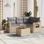 vidaXL Juego de sofás jardín con cojines 5 pzas ratán sintético beige vidaXL Juego de sofás jardín con cojines 5 pzas ratán sintético beige