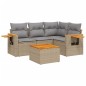 vidaXL Juego de sofás jardín con cojines 5 pzas ratán sintético beige vidaXL Juego de sofás jardín con cojines 5 pzas ratán sintético beige