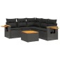 vidaXL Set de sofás de jardín 6 piezas y cojines ratán sintético negro vidaXL Set de sofás de jardín 6 piezas y cojines ratán sintético negro