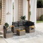 vidaXL Set de muebles de jardín 6 pzas y cojines ratán sintético gris vidaXL Set de muebles de jardín 6 pzas y cojines ratán sintético gris
