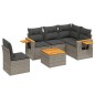 vidaXL Set de muebles de jardín 6 pzas y cojines ratán sintético gris vidaXL Set de muebles de jardín 6 pzas y cojines ratán sintético gris