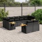 vidaXL Set de sofás de jardín 8 piezas y cojines ratán sintético negro vidaXL Set de sofás de jardín 8 piezas y cojines ratán sintético negro