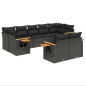 vidaXL Set de sofás de jardín 8 piezas y cojines ratán sintético negro vidaXL Set de sofás de jardín 8 piezas y cojines ratán sintético negro