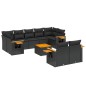 vidaXL Set de sofás de jardín 10 pzas cojines ratán sintético negro vidaXL Set de sofás de jardín 10 pzas cojines ratán sintético negro