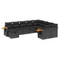 vidaXL Set de sofás de jardín 10 pzas cojines ratán sintético negro vidaXL Set de sofás de jardín 10 pzas cojines ratán sintético negro