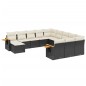vidaXL Set de sofás de jardín 11 pzas y cojines ratán sintético negro vidaXL Set de sofás de jardín 11 pzas y cojines ratán sintético negro