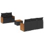 vidaXL Set de sofás de jardín 6 piezas y cojines ratán sintético negro vidaXL Set de sofás de jardín 6 piezas y cojines ratán sintético negro