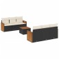 vidaXL Set de comedor de jardín 7 pzas y cojines ratán sintético negro vidaXL Set de comedor de jardín 7 pzas y cojines ratán sintético negro