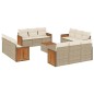 vidaXL Set sofás de jardín con cojines 13 pzas ratán sintético beige vidaXL Set sofás de jardín con cojines 13 pzas ratán sintético beige