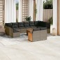 vidaXL Set sofás de jardín con cojines 13 piezas ratán sintético gris