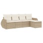 vidaXL Juego de sofás jardín con cojines 5 pzas ratán sintético beige vidaXL Juego de sofás jardín con cojines 5 pzas ratán sintético beige