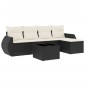 vidaXL Set de sofás de jardín 6 piezas y cojines ratán sintético negro vidaXL Set de sofás de jardín 6 piezas y cojines ratán sintético negro