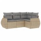 vidaXL Juego de sofás jardín con cojines 4 pzas ratán sintético beige vidaXL Juego de sofás jardín con cojines 4 pzas ratán sintético beige