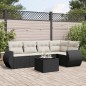 vidaXL Set de sofás de jardín 6 piezas y cojines ratán sintético negro vidaXL Set de sofás de jardín 6 piezas y cojines ratán sintético negro