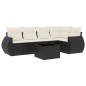 vidaXL Set de sofás de jardín 6 piezas y cojines ratán sintético negro vidaXL Set de sofás de jardín 6 piezas y cojines ratán sintético negro
