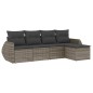 vidaXL Juego de sofás jardín con cojines 5 pzas ratán sintético gris vidaXL Juego de sofás jardín con cojines 5 pzas ratán sintético gris