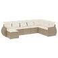 vidaXL Juego de sofás de jardín con cojines beige 8 pzas ratán PE vidaXL Juego de sofás de jardín con cojines beige 8 pzas ratán PE