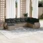 vidaXL Set de sofás de jardín 8 pzas y cojines ratán sintético gris vidaXL Set de sofás de jardín 8 pzas y cojines ratán sintético gris