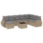 vidaXL Set de sofás de jardín 9 pzas con cojines ratán sintético beige