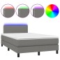 vidaXL Cama box spring con colchón y LED tela gris oscuro 120x200 cm vidaXL Cama box spring con colchón y LED tela gris oscuro 120x200 cm