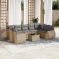 vidaXL Juego de sofás jardín con cojines beige 10 pzas ratán sintético vidaXL Juego de sofás jardín con cojines beige 10 pzas ratán sintético