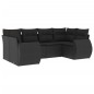 vidaXL Set de sofás de jardín 6 piezas y cojines ratán sintético negro vidaXL Set de sofás de jardín 6 piezas y cojines ratán sintético negro