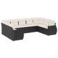 vidaXL Set de sofás de jardín 8 piezas y cojines ratán sintético negro vidaXL Set de sofás de jardín 8 piezas y cojines ratán sintético negro
