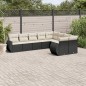 vidaXL Set de sofás de jardín 8 piezas y cojines ratán sintético negro vidaXL Set de sofás de jardín 8 piezas y cojines ratán sintético negro