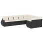 vidaXL Set de sofás de jardín 8 piezas y cojines ratán sintético negro vidaXL Set de sofás de jardín 8 piezas y cojines ratán sintético negro