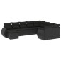 vidaXL Set de sofás de jardín 10 pzas cojines ratán sintético negro vidaXL Set de sofás de jardín 10 pzas cojines ratán sintético negro