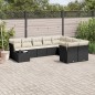 vidaXL Set de sofás de jardín 10 pzas cojines ratán sintético negro vidaXL Set de sofás de jardín 10 pzas cojines ratán sintético negro