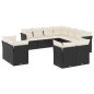 vidaXL Set de sofás de jardín 11 pzas y cojines ratán sintético negro vidaXL Set de sofás de jardín 11 pzas y cojines ratán sintético negro