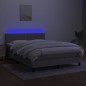 vidaXL Cama box spring colchón y luces LED tela gris claro 140x190 cm vidaXL Cama box spring colchón y luces LED tela gris claro 140x190 cm