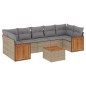 vidaXL Juego de sofás de jardín con cojines beige 8 pzas ratán PE vidaXL Juego de sofás de jardín con cojines beige 8 pzas ratán PE
